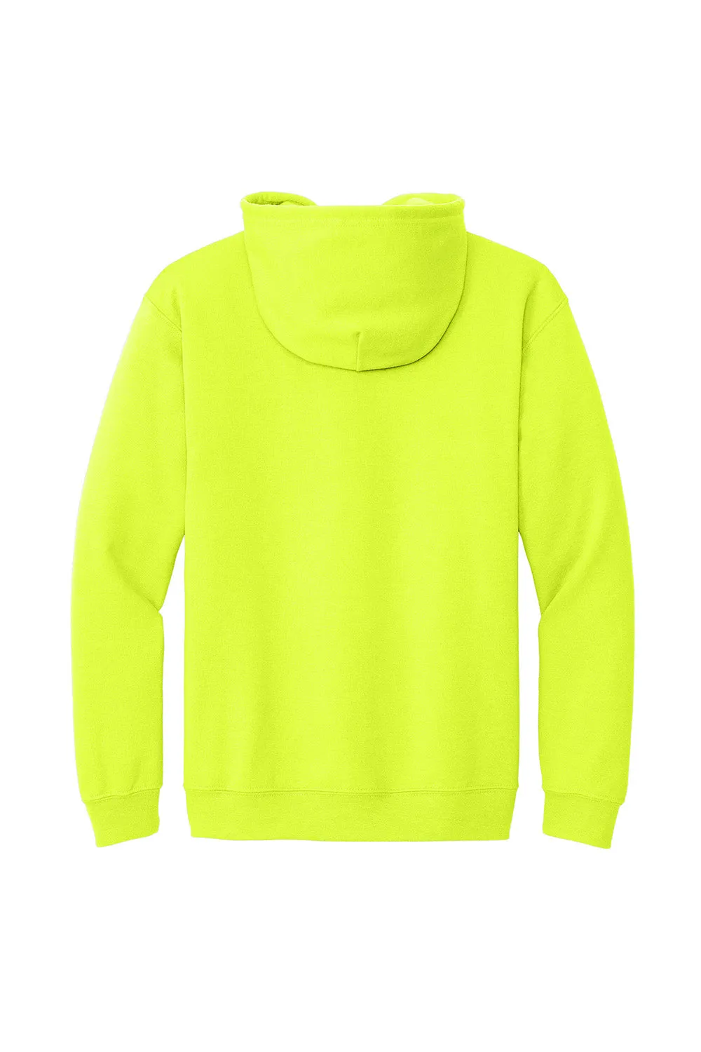 Gildan Mens Pill Resistant Full Zip Hooded Sweatshirt Hoodie w/ Pockets - Safety Green  Affordable Clothing Gildan