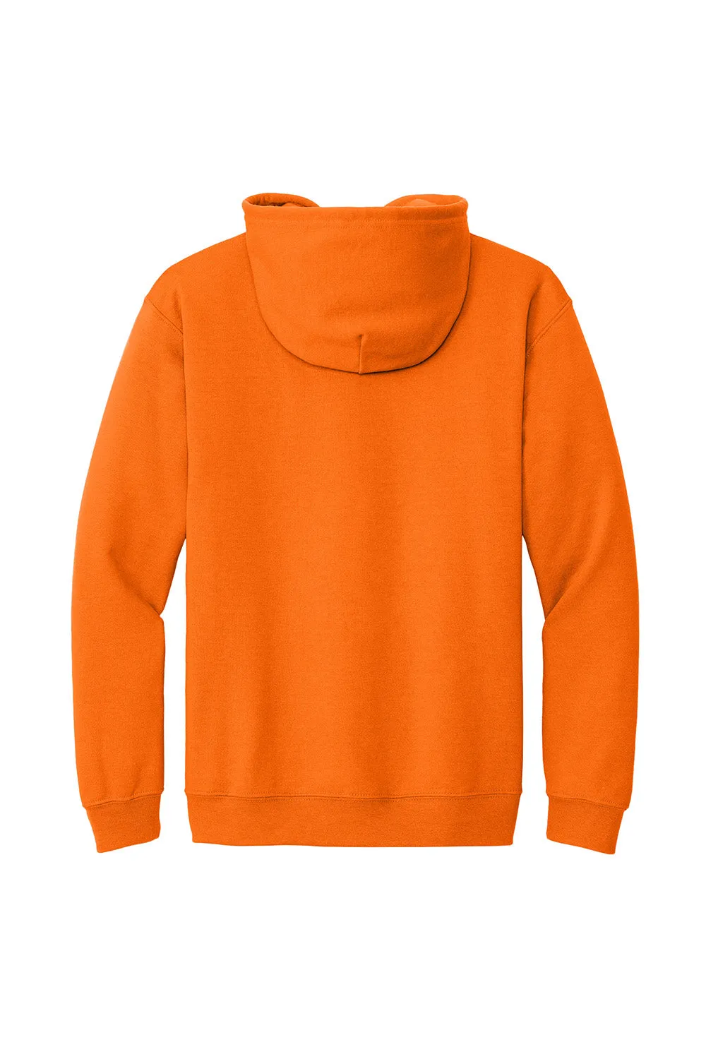 Gildan Mens Pill Resistant Full Zip Hooded Sweatshirt Hoodie w/ Pockets - Safety Orange  Affordable Clothing Gildan