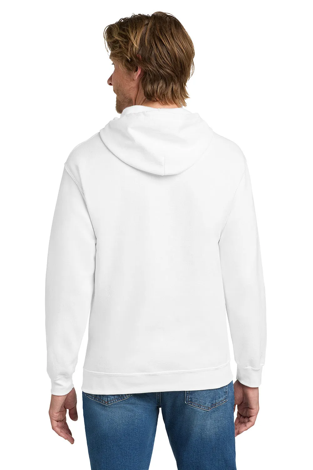 Gildan Mens Pill Resistant Full Zip Hooded Sweatshirt Hoodie w/ Pockets - White  Affordable Clothing Gildan