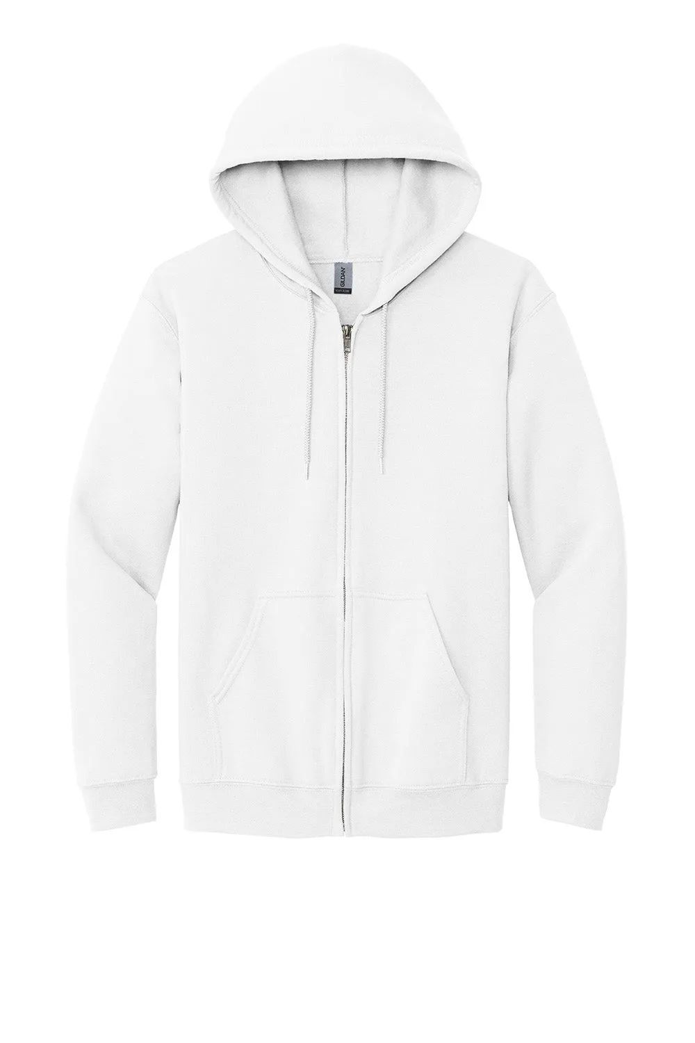 Gildan Mens Pill Resistant Full Zip Hooded Sweatshirt Hoodie w/ Pockets - White  Affordable Clothing Gildan