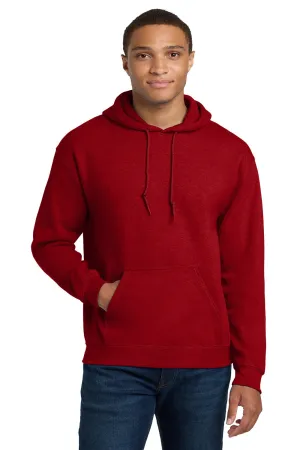 Gildan Mens Pill Resistant Hooded Sweatshirt Hoodie w/ Pouch Pocket - Antique Cherry Red  Affordable Clothing Gildan