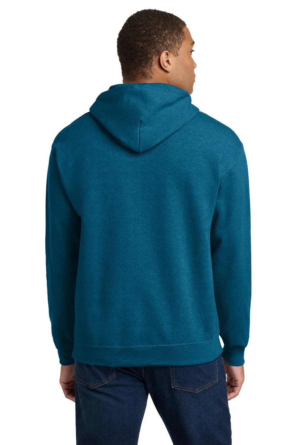 Gildan Mens Pill Resistant Hooded Sweatshirt Hoodie w/ Pouch Pocket - Antique Sapphire Blue  Affordable Clothing Gildan