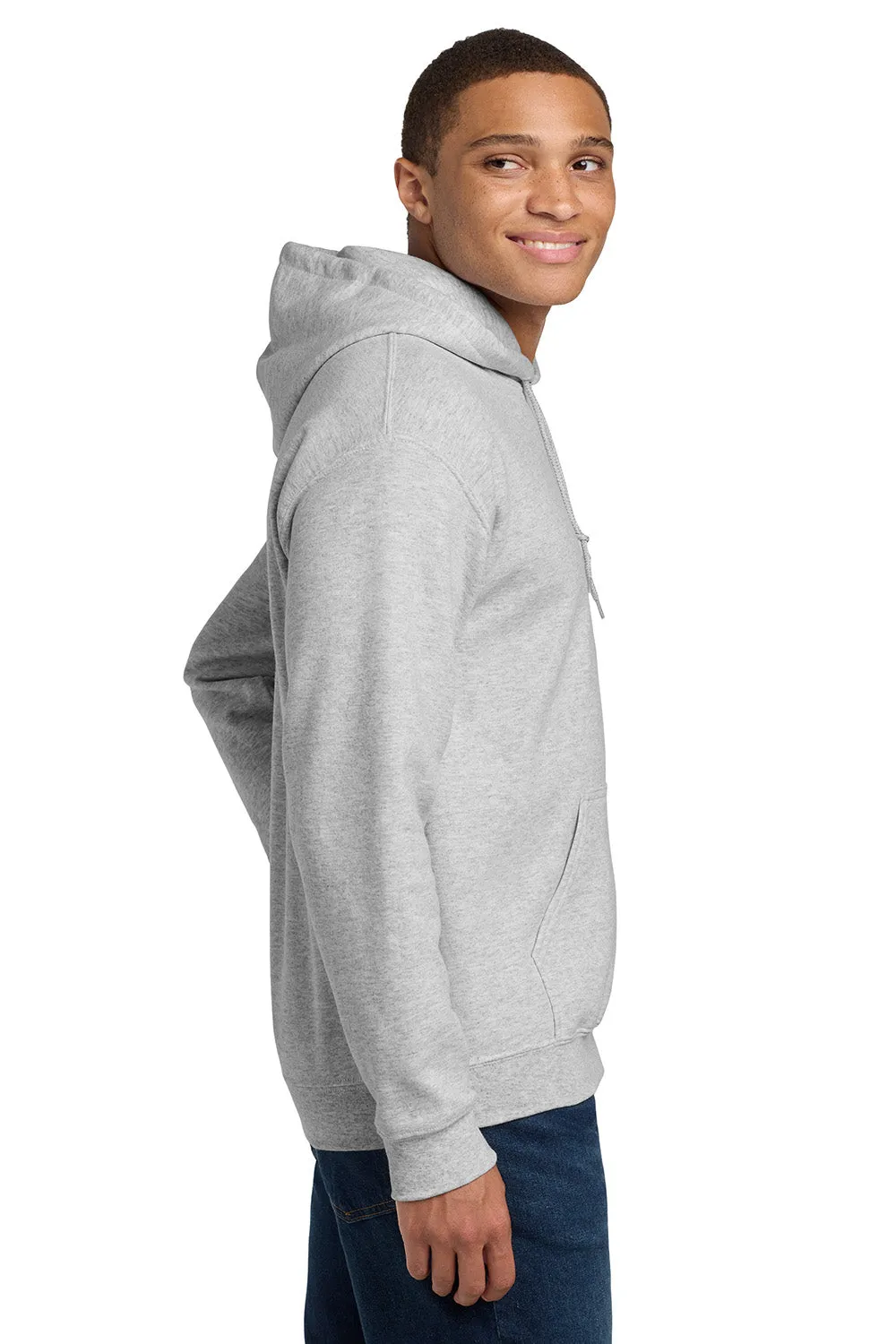 Gildan Mens Pill Resistant Hooded Sweatshirt Hoodie w/ Pouch Pocket - Ash Grey