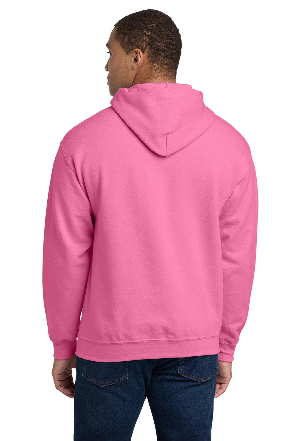Gildan Mens Pill Resistant Hooded Sweatshirt Hoodie w/ Pouch Pocket - Azalea Pink