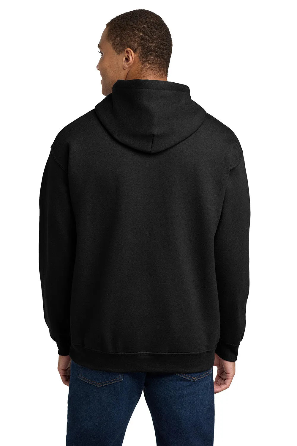 Gildan Mens Pill Resistant Hooded Sweatshirt Hoodie w/ Pouch Pocket - Black