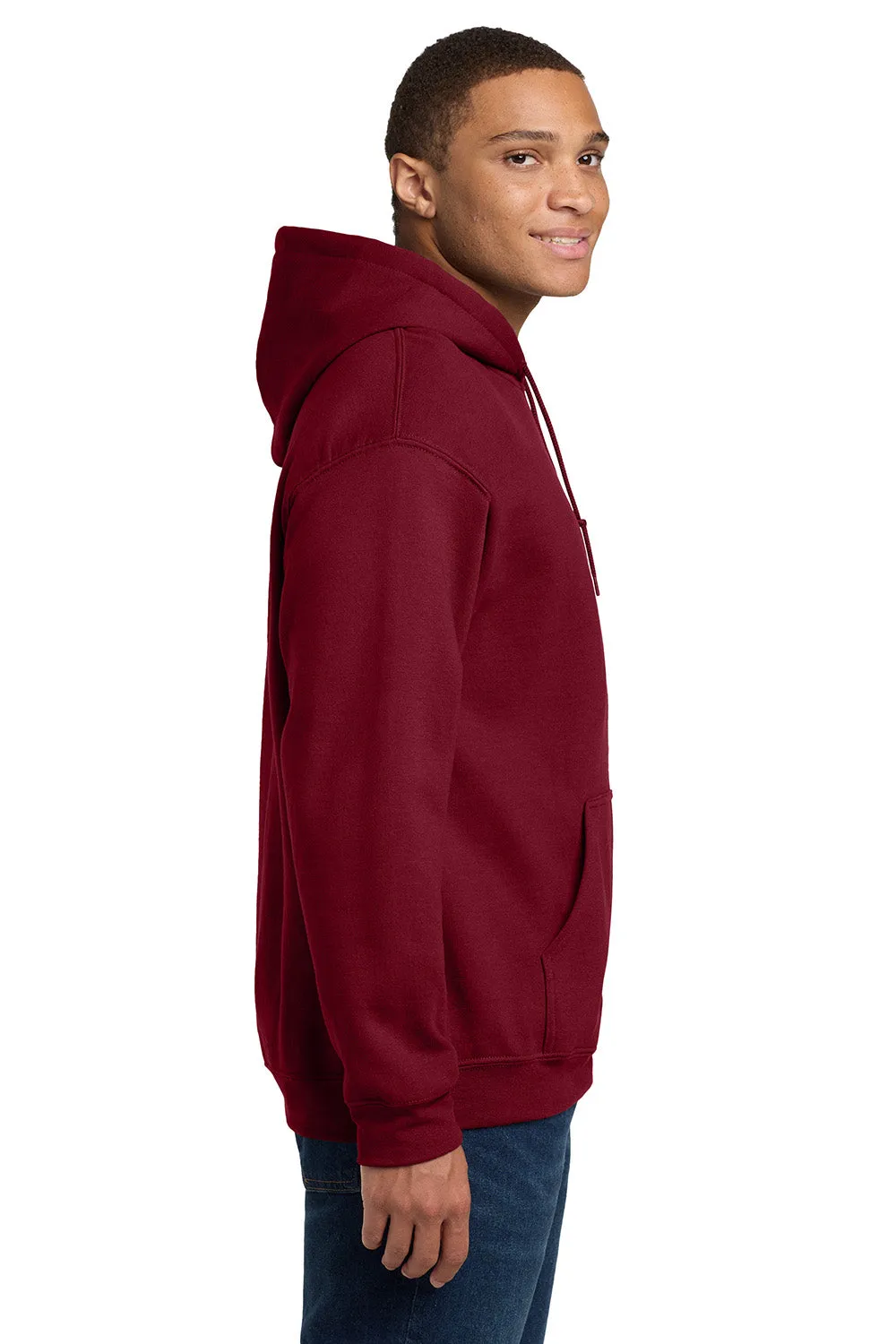 Gildan Mens Pill Resistant Hooded Sweatshirt Hoodie w/ Pouch Pocket - Cardinal Red  Affordable Clothing Gildan