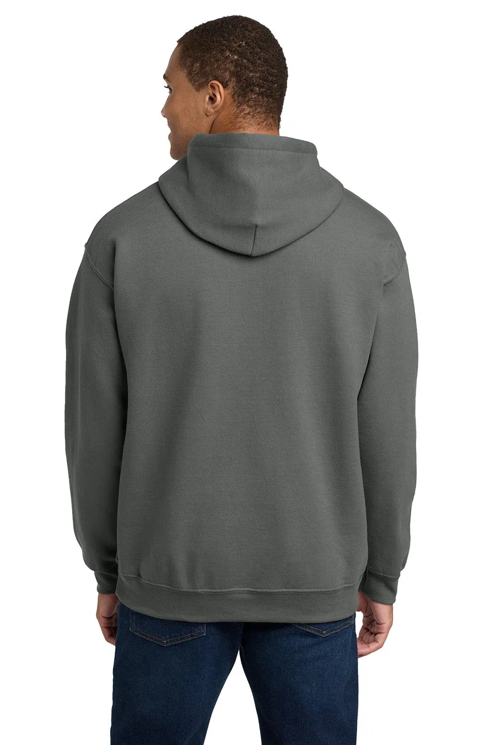 Gildan Mens Pill Resistant Hooded Sweatshirt Hoodie w/ Pouch Pocket - Charcoal Grey  Affordable Clothing Gildan