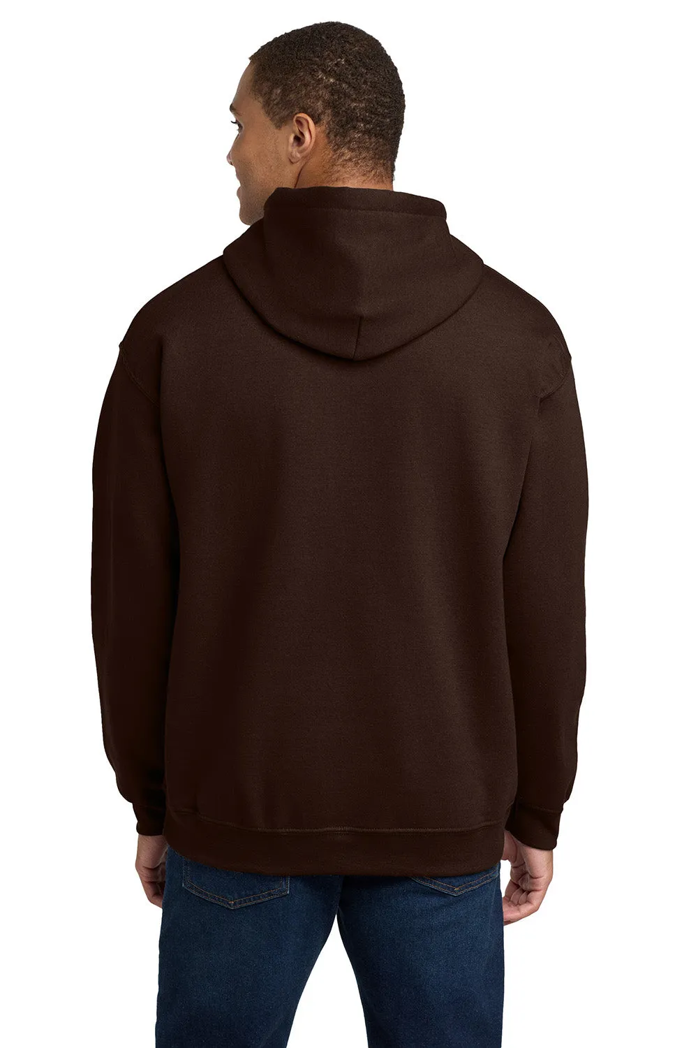 Gildan Mens Pill Resistant Hooded Sweatshirt Hoodie w/ Pouch Pocket - Dark Chocolate Brown