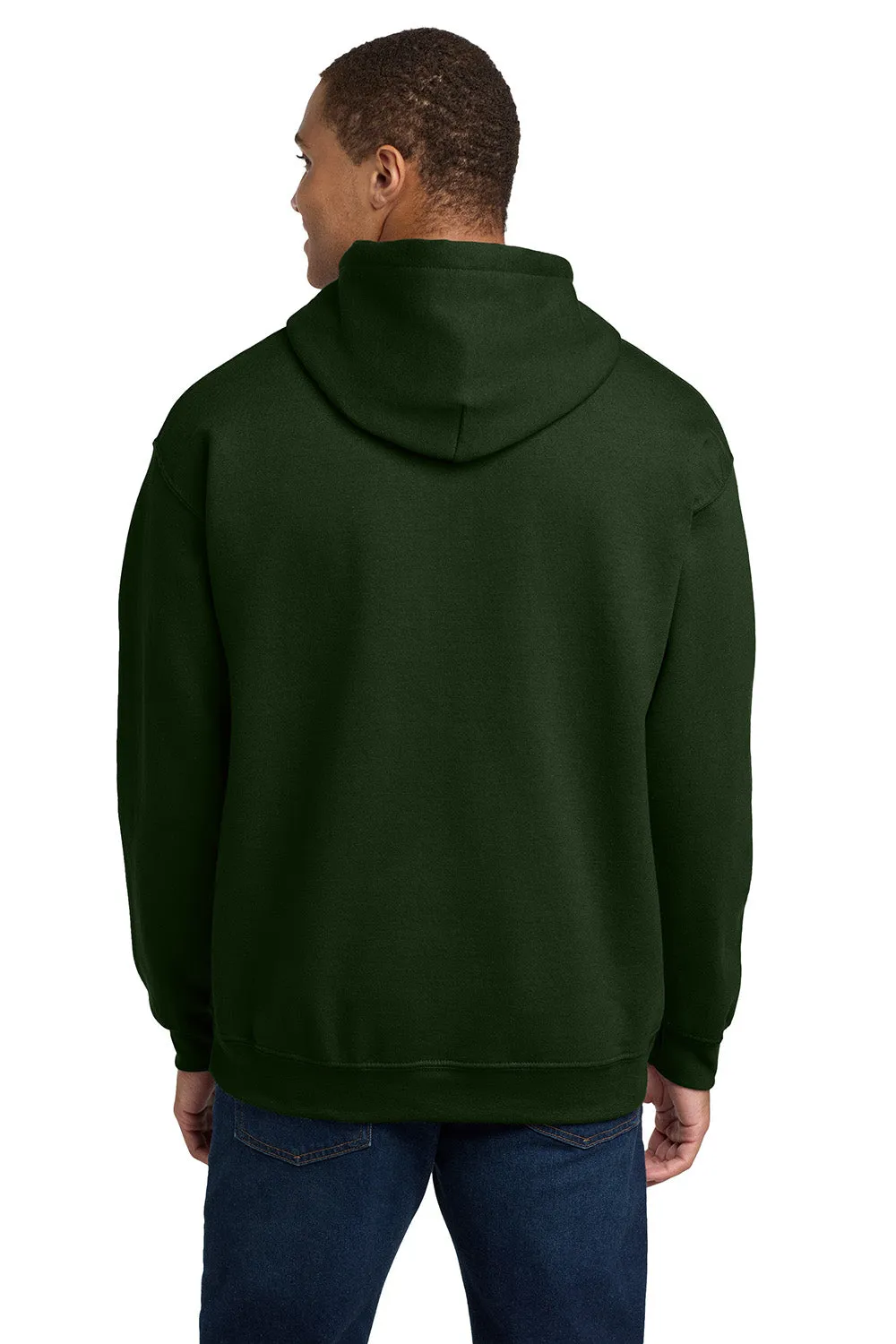Gildan Mens Pill Resistant Hooded Sweatshirt Hoodie w/ Pouch Pocket - Forest Green  Affordable Clothing Gildan