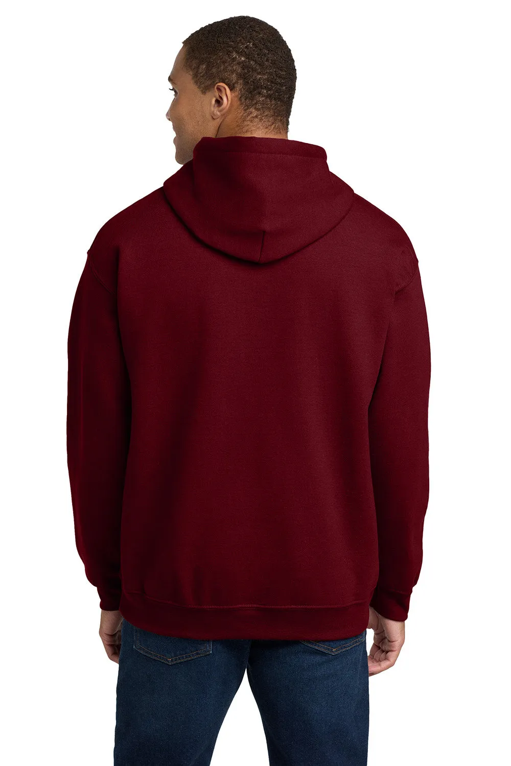 Gildan Mens Pill Resistant Hooded Sweatshirt Hoodie w/ Pouch Pocket - Garnet Red  Affordable Clothing Gildan