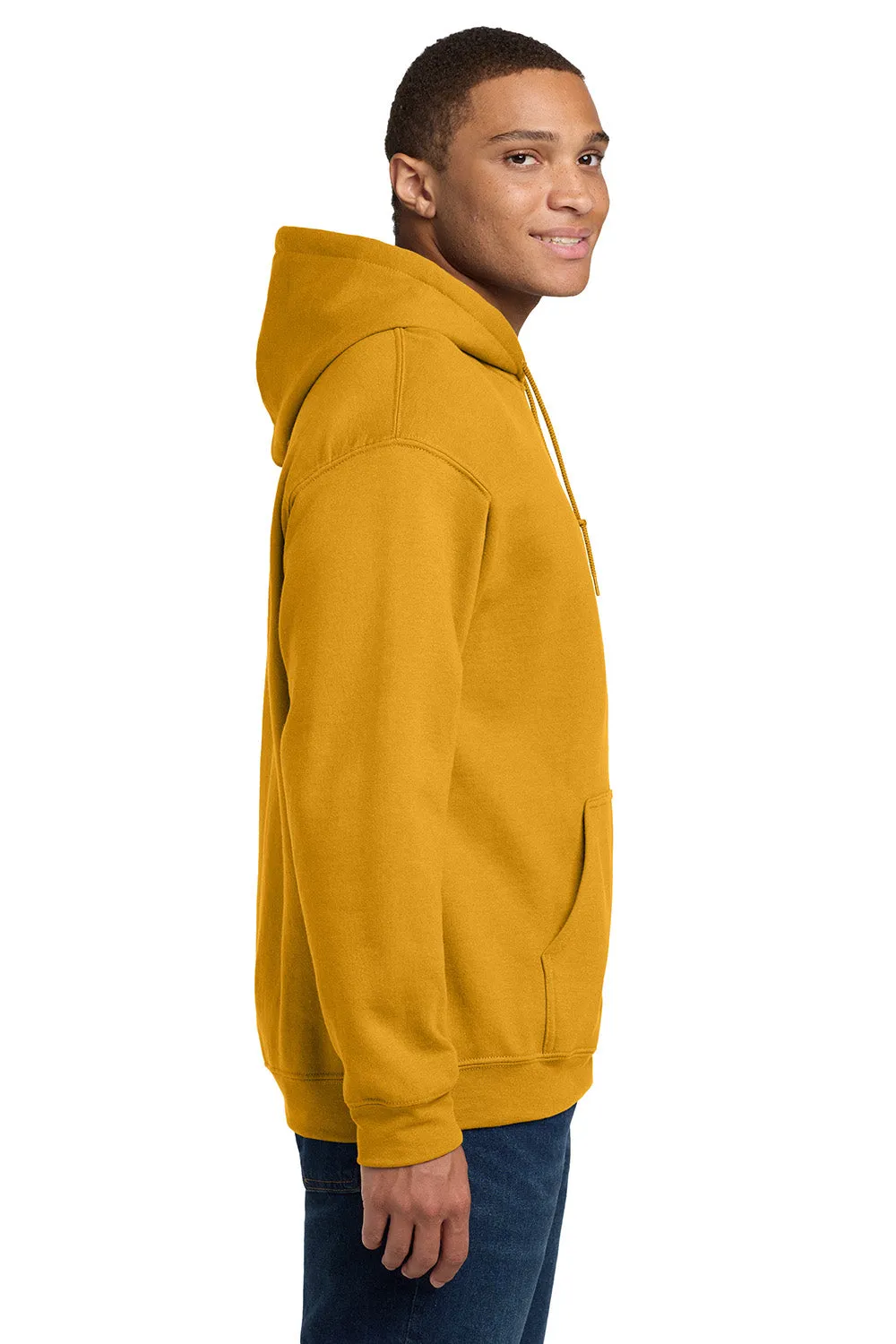 Gildan Mens Pill Resistant Hooded Sweatshirt Hoodie w/ Pouch Pocket - Gold  Affordable Clothing Gildan
