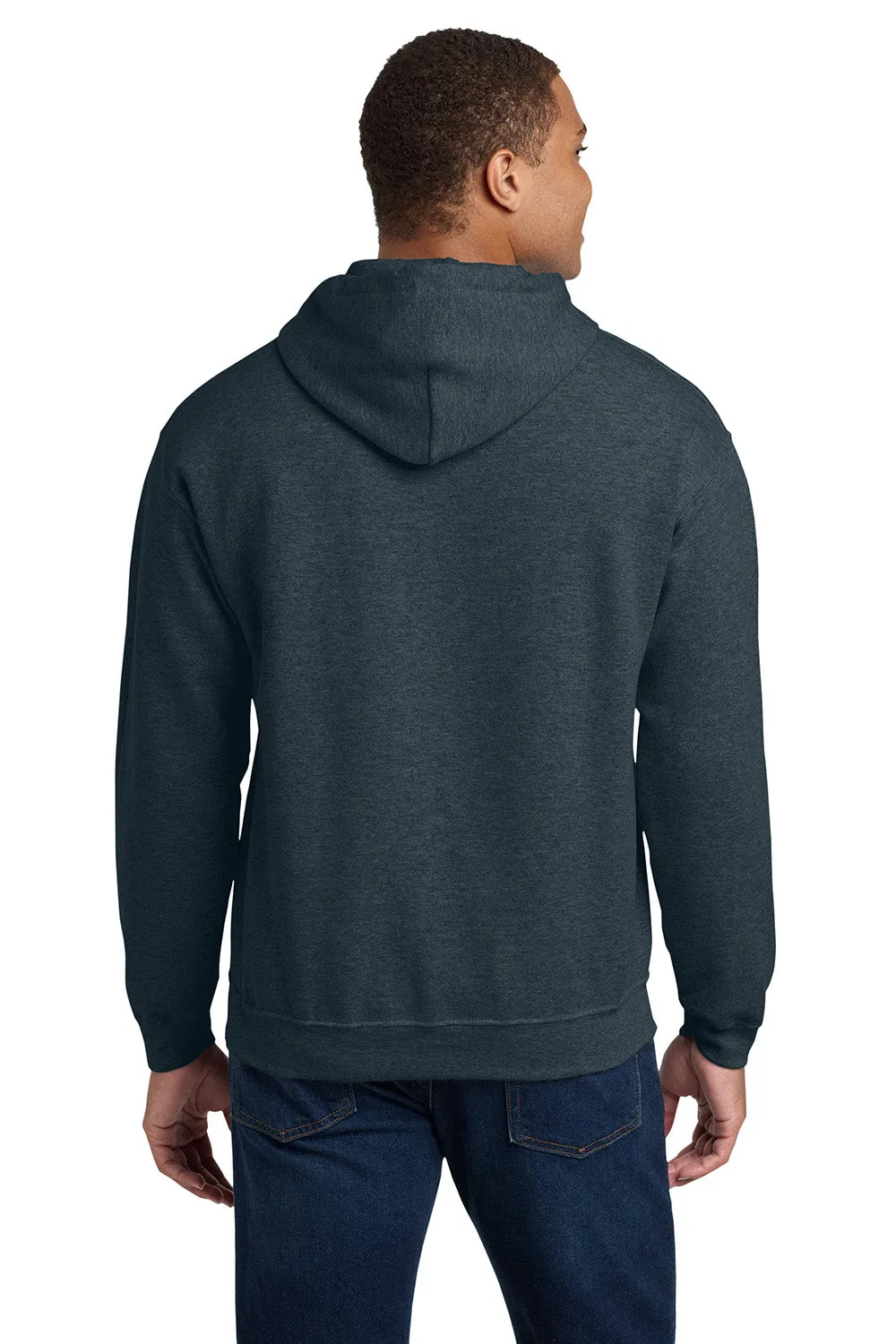 Gildan Mens Pill Resistant Hooded Sweatshirt Hoodie w/ Pouch Pocket - Heather Dark Grey