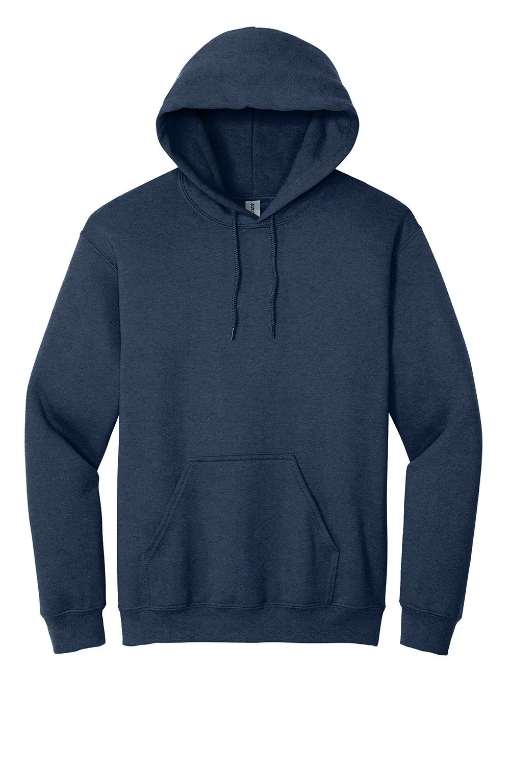 Gildan Mens Pill Resistant Hooded Sweatshirt Hoodie w/ Pouch Pocket - Heather Dark Navy Blue
