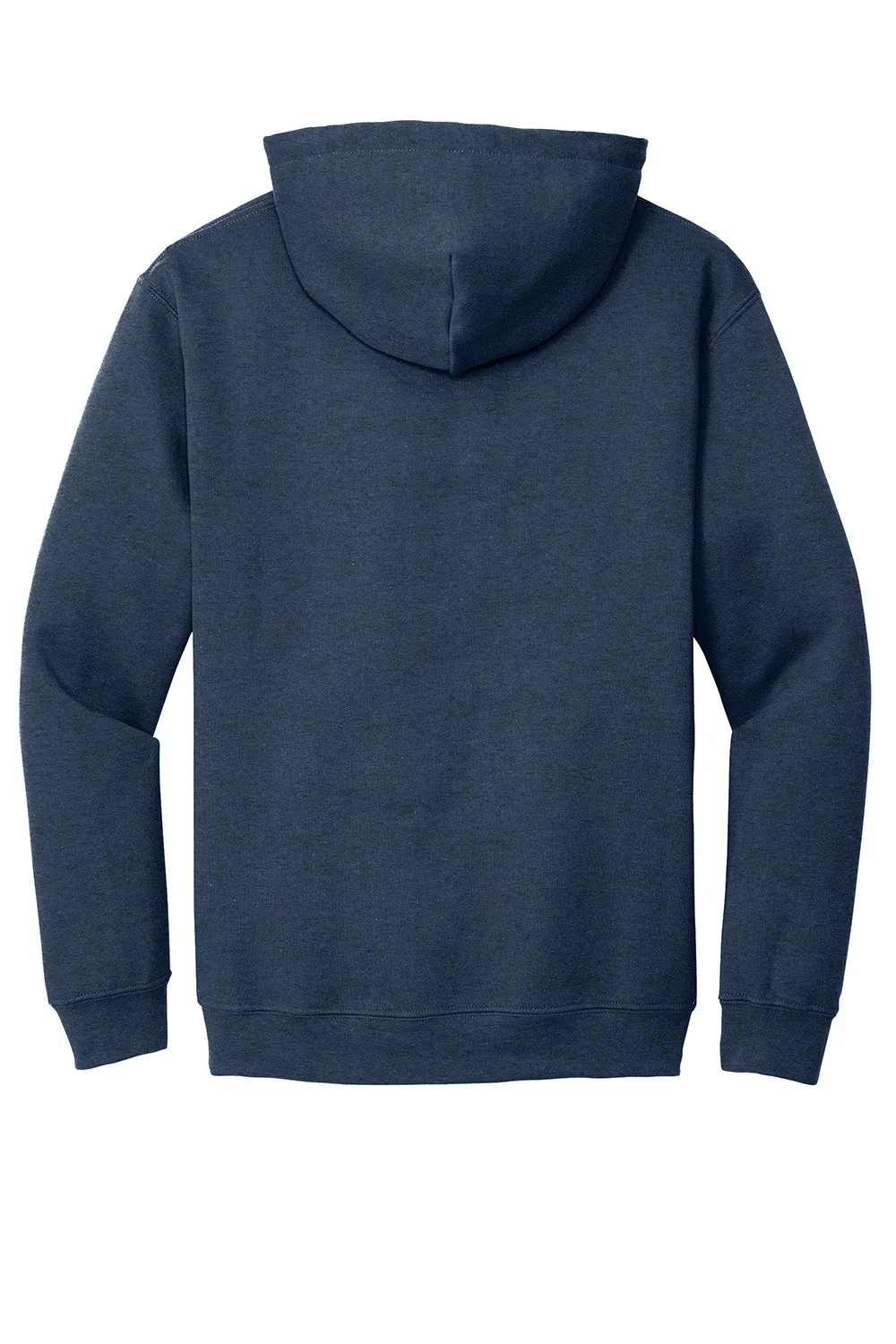 Gildan Mens Pill Resistant Hooded Sweatshirt Hoodie w/ Pouch Pocket - Heather Dark Navy Blue