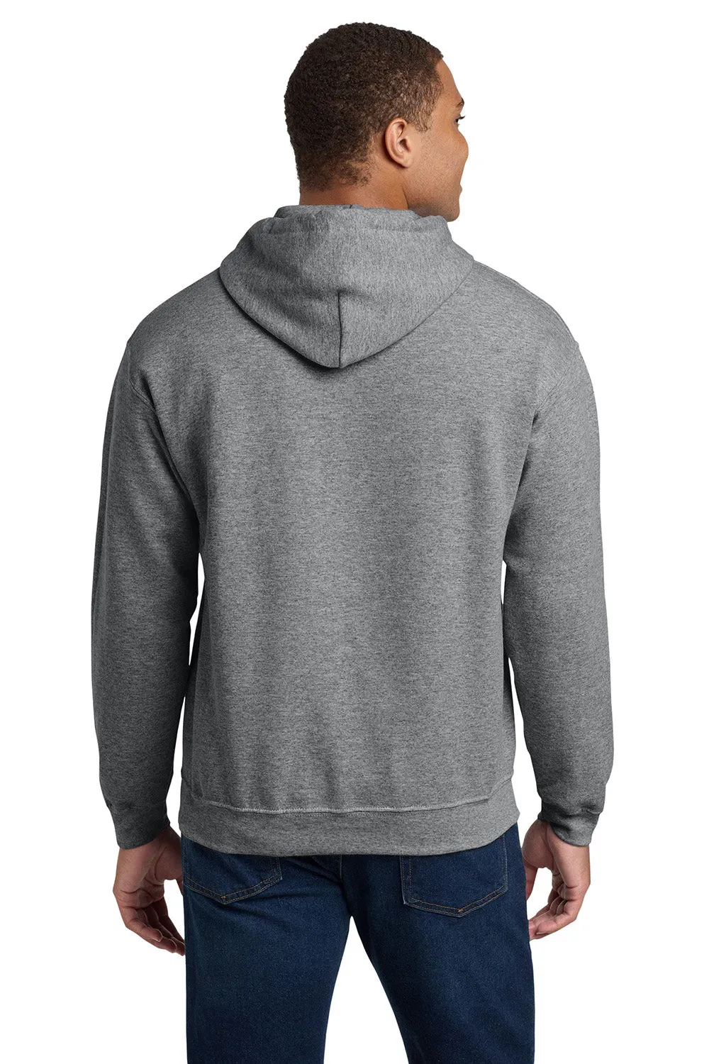 Gildan Mens Pill Resistant Hooded Sweatshirt Hoodie w/ Pouch Pocket - Heather Graphite Grey