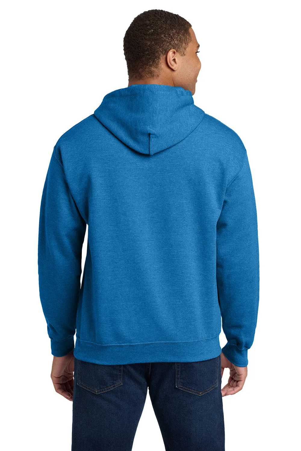 Gildan Mens Pill Resistant Hooded Sweatshirt Hoodie w/ Pouch Pocket - Heather Royal Blue  Affordable Clothing Gildan