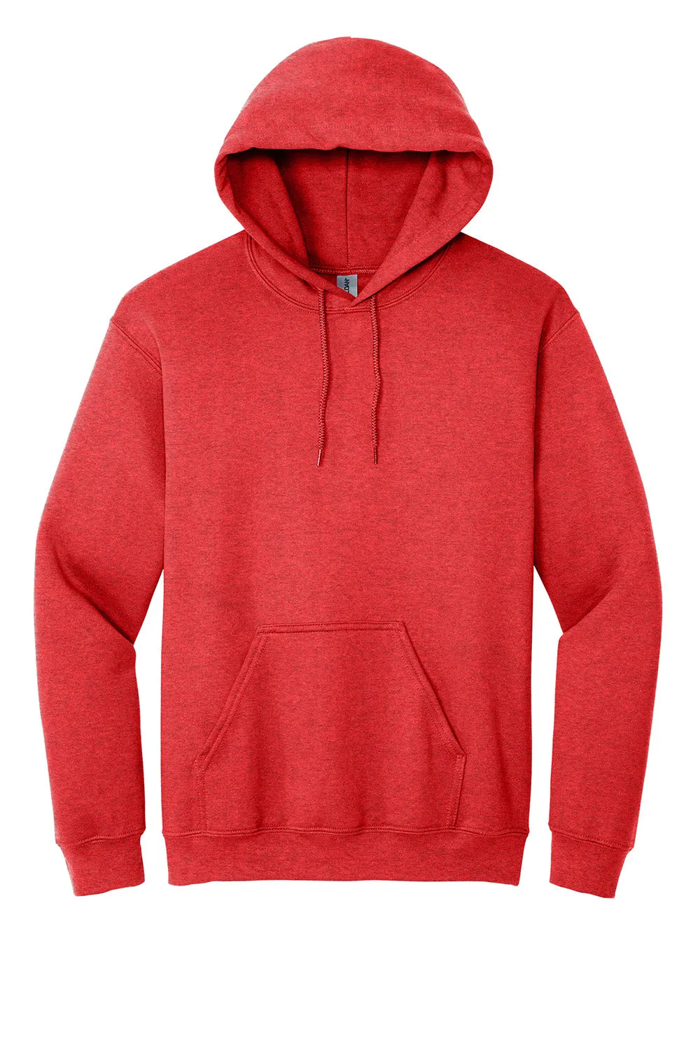 Gildan Mens Pill Resistant Hooded Sweatshirt Hoodie w/ Pouch Pocket - Heather Scarlet Red  Affordable Clothing Gildan