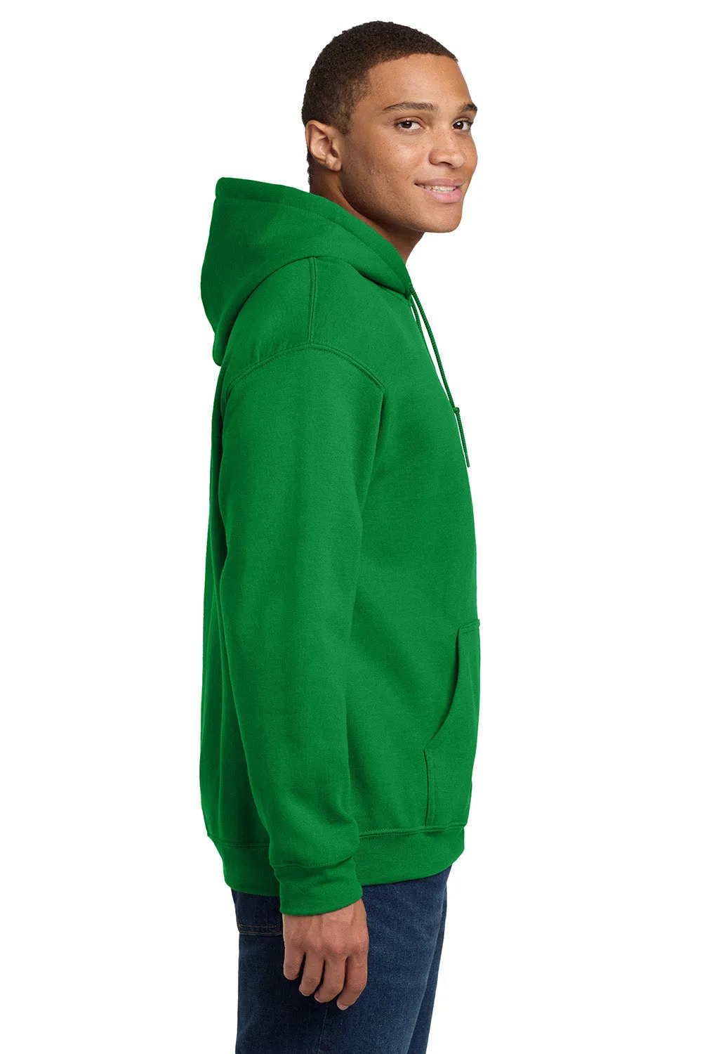 Gildan Mens Pill Resistant Hooded Sweatshirt Hoodie w/ Pouch Pocket - Irish Green  Affordable Clothing Gildan
