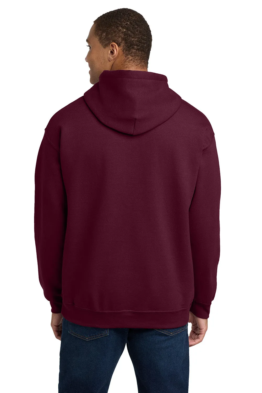Gildan Mens Pill Resistant Hooded Sweatshirt Hoodie w/ Pouch Pocket - Maroon