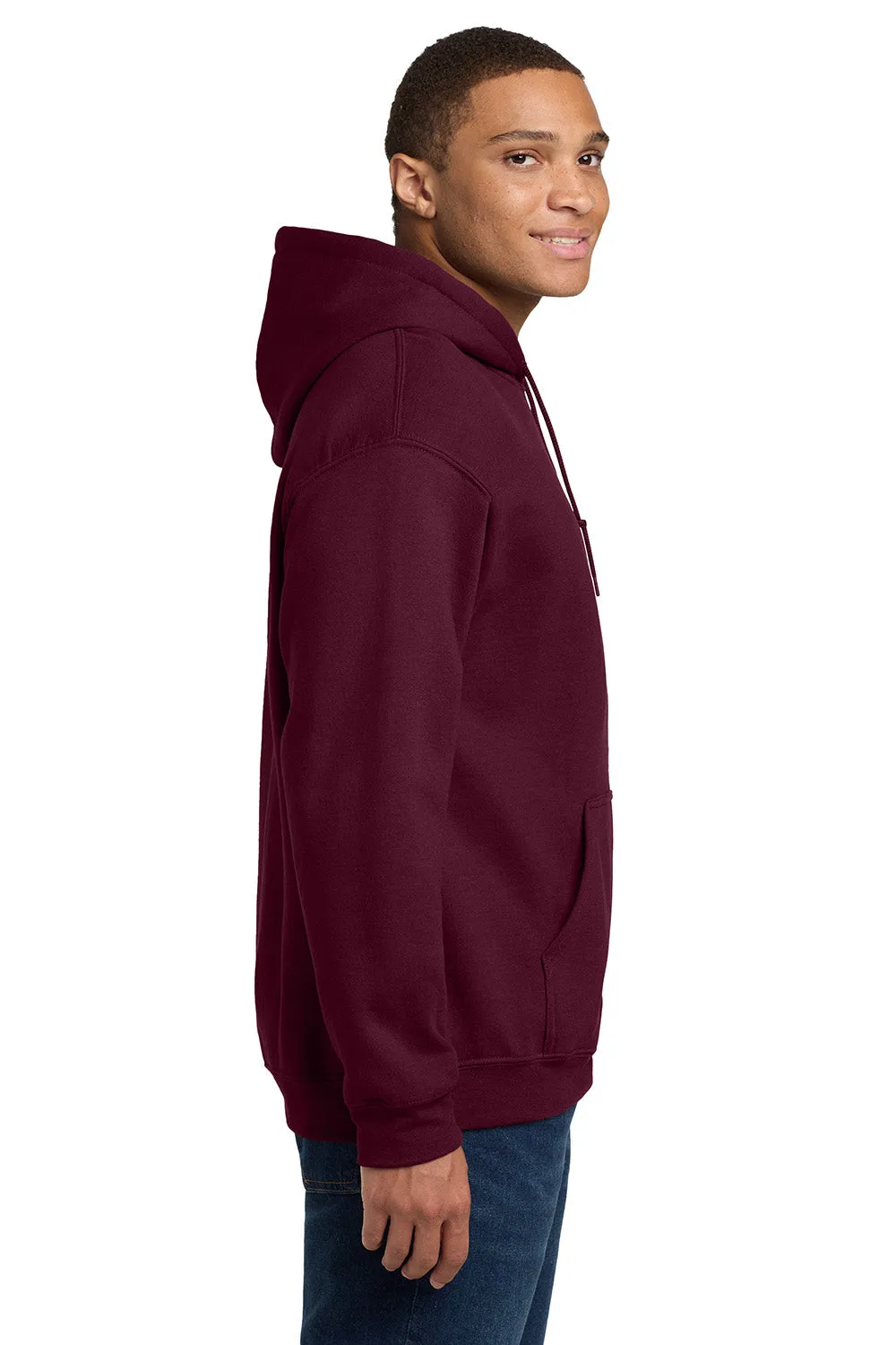 Gildan Mens Pill Resistant Hooded Sweatshirt Hoodie w/ Pouch Pocket - Maroon