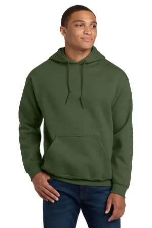 Gildan Mens Pill Resistant Hooded Sweatshirt Hoodie w/ Pouch Pocket - Military Green  Affordable Clothing Gildan