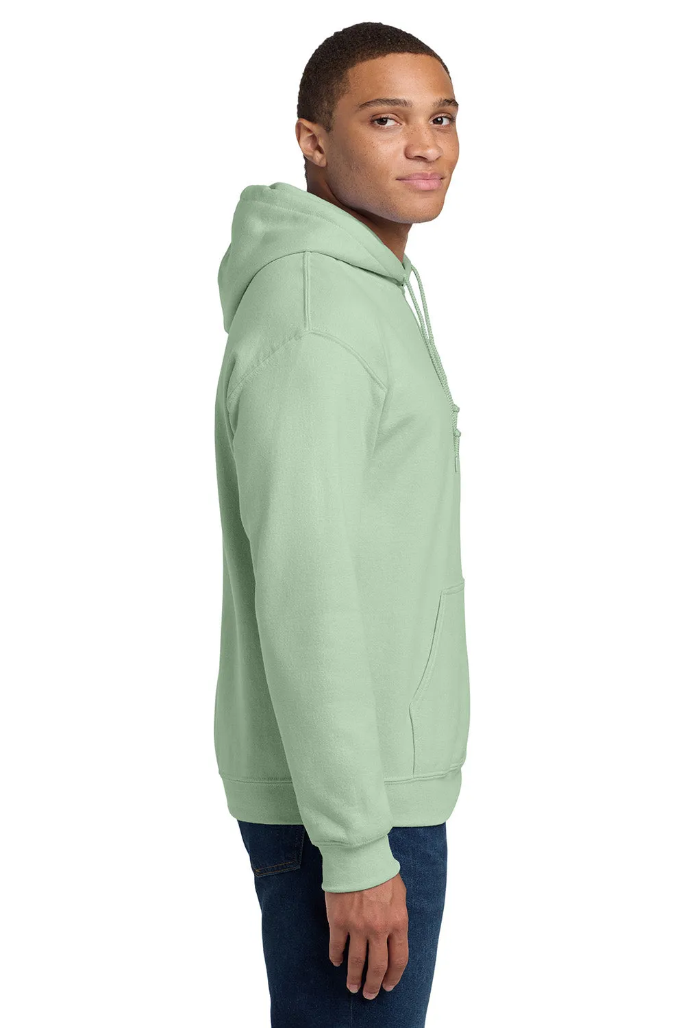 Gildan Mens Pill Resistant Hooded Sweatshirt Hoodie w/ Pouch Pocket - Mint Green
