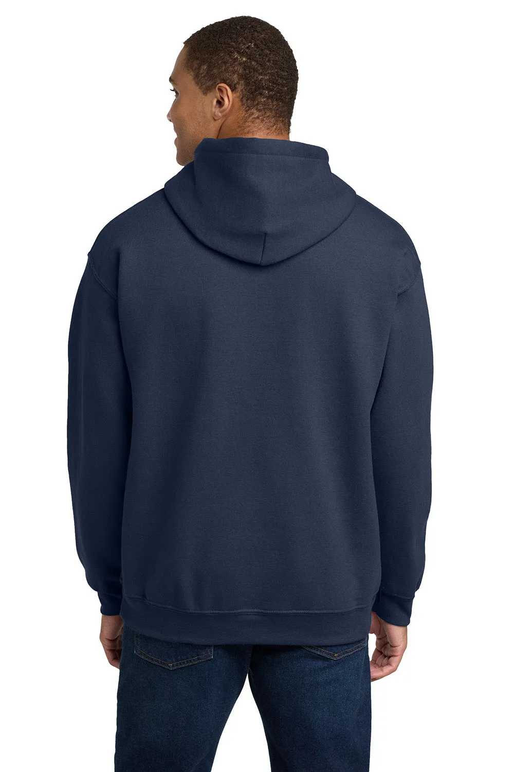 Gildan Mens Pill Resistant Hooded Sweatshirt Hoodie w/ Pouch Pocket - Navy Blue  Affordable Clothing Gildan