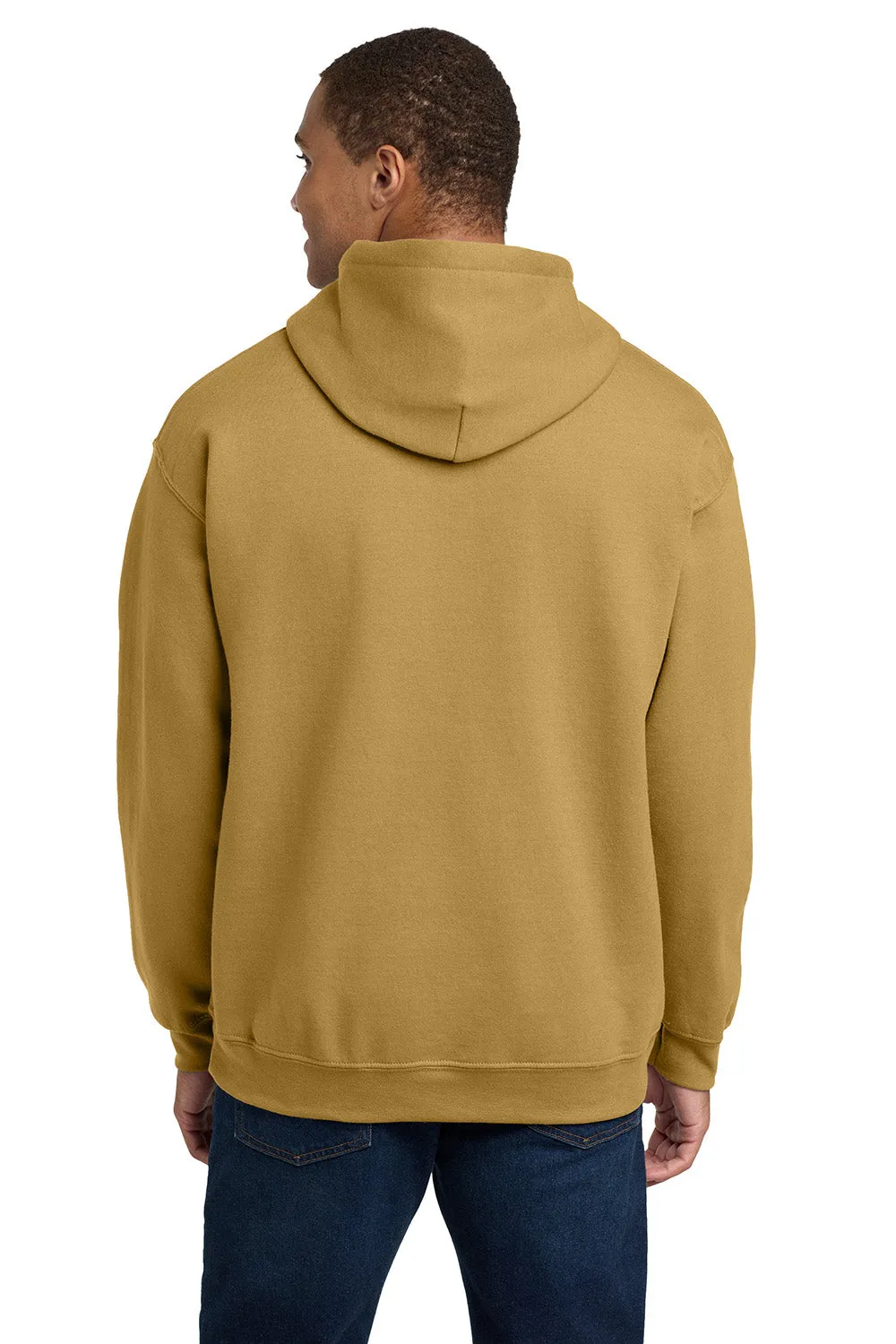 Gildan Mens Pill Resistant Hooded Sweatshirt Hoodie w/ Pouch Pocket - Old Gold