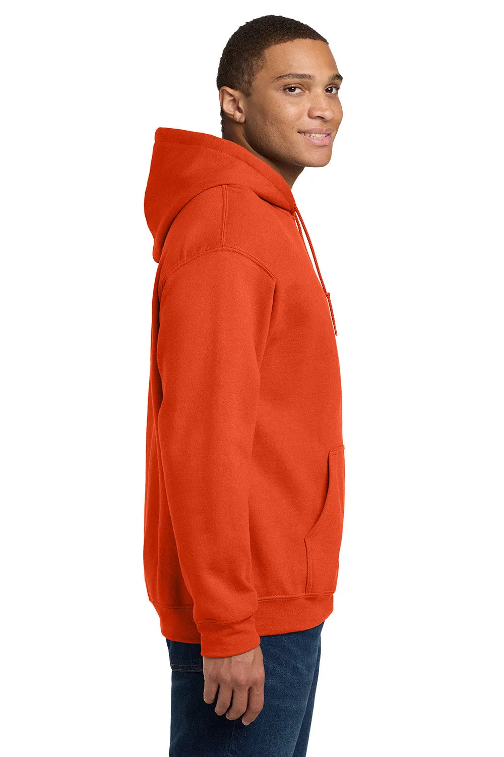 Gildan Mens Pill Resistant Hooded Sweatshirt Hoodie w/ Pouch Pocket - Orange  Affordable Clothing Gildan