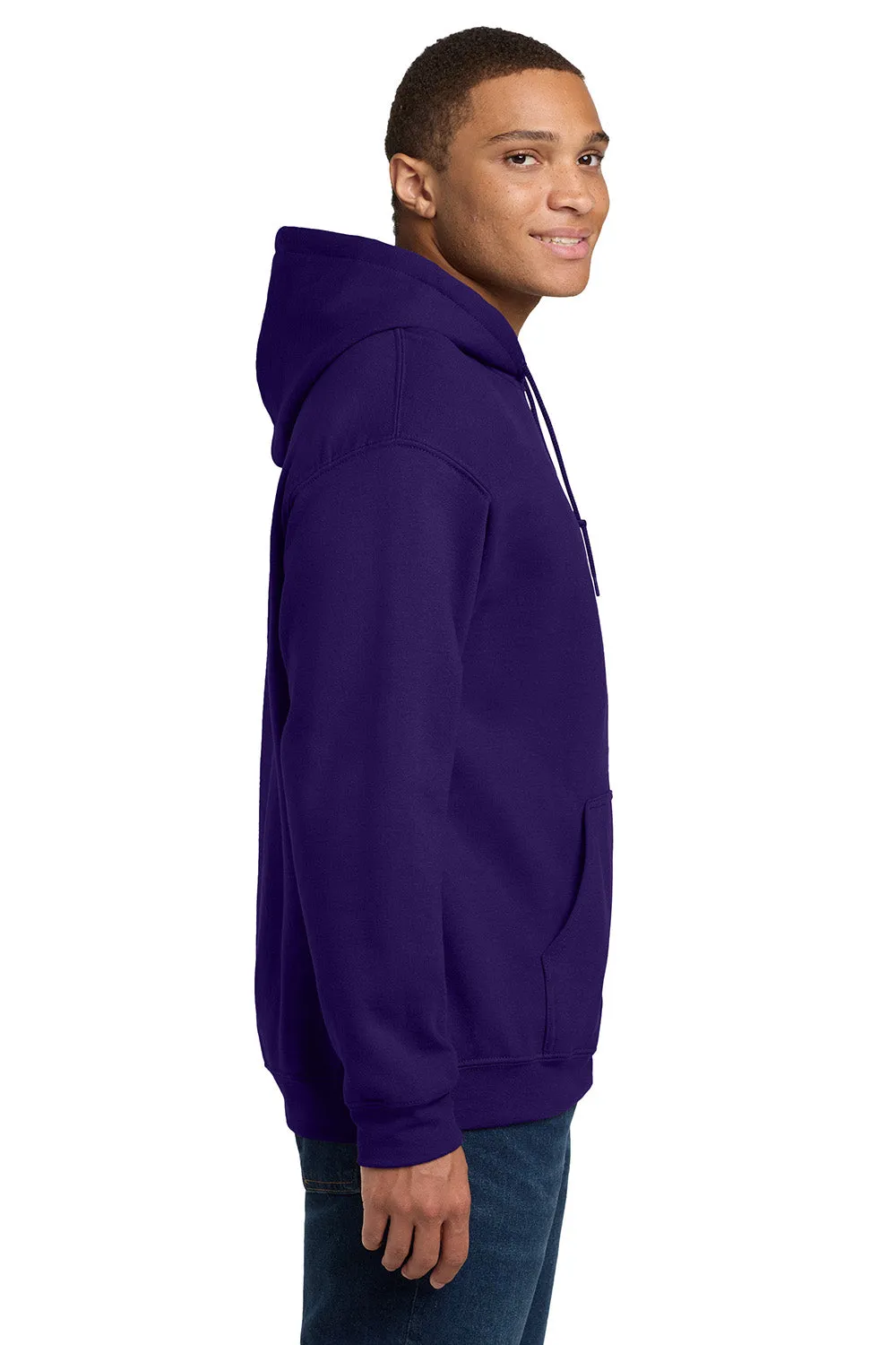 Gildan Mens Pill Resistant Hooded Sweatshirt Hoodie w/ Pouch Pocket - Purple  Affordable Clothing Gildan