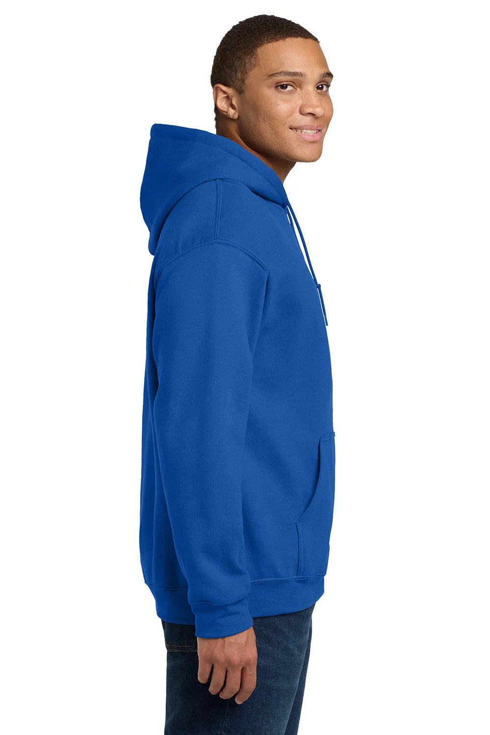 Gildan Mens Pill Resistant Hooded Sweatshirt Hoodie w/ Pouch Pocket - Royal Blue  Affordable Clothing Gildan