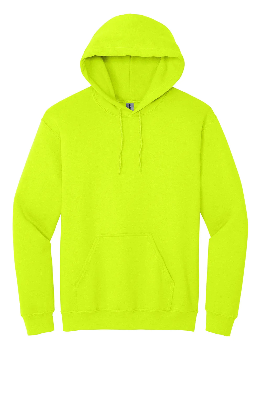 Gildan Mens Pill Resistant Hooded Sweatshirt Hoodie w/ Pouch Pocket - Safety Green