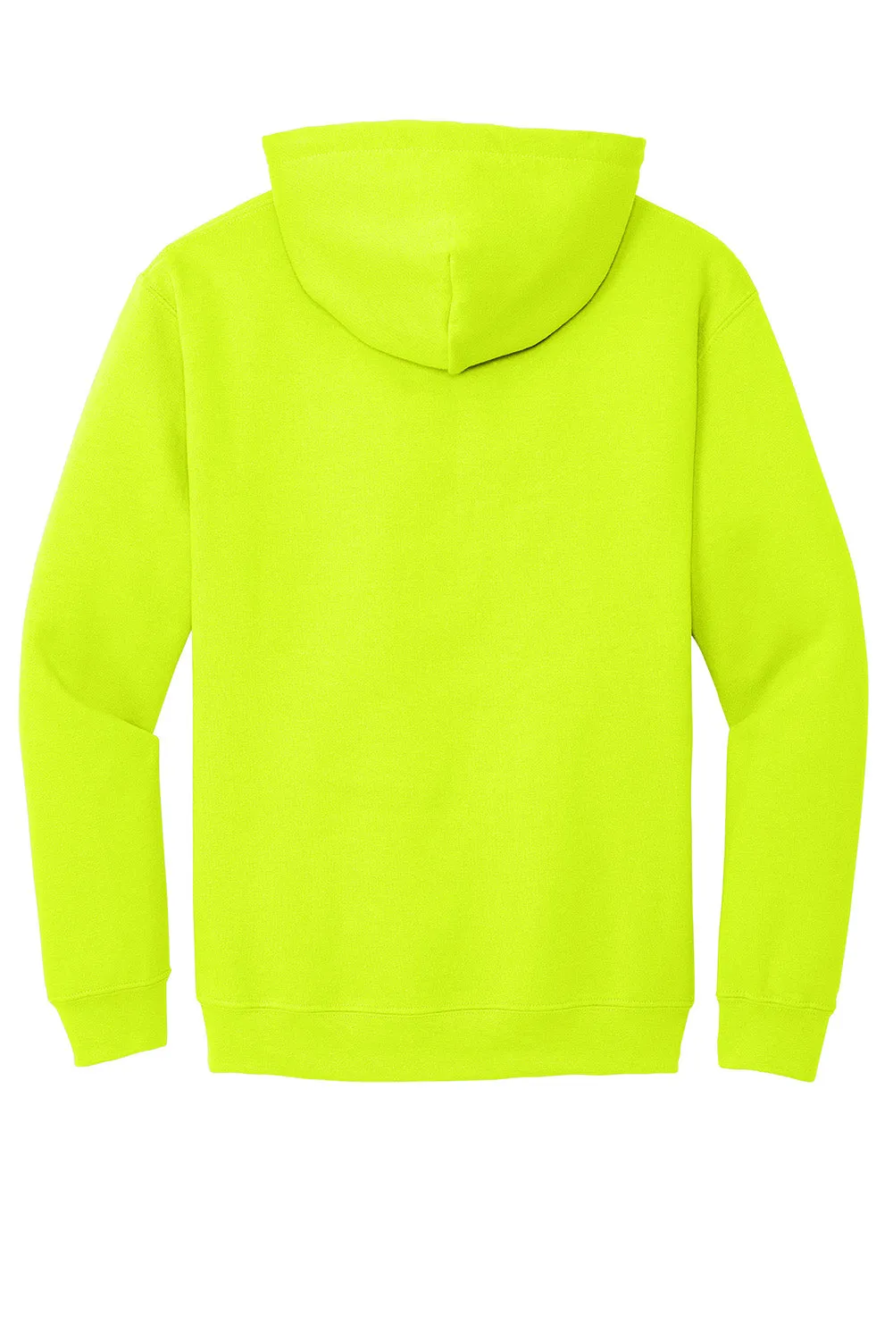 Gildan Mens Pill Resistant Hooded Sweatshirt Hoodie w/ Pouch Pocket - Safety Green