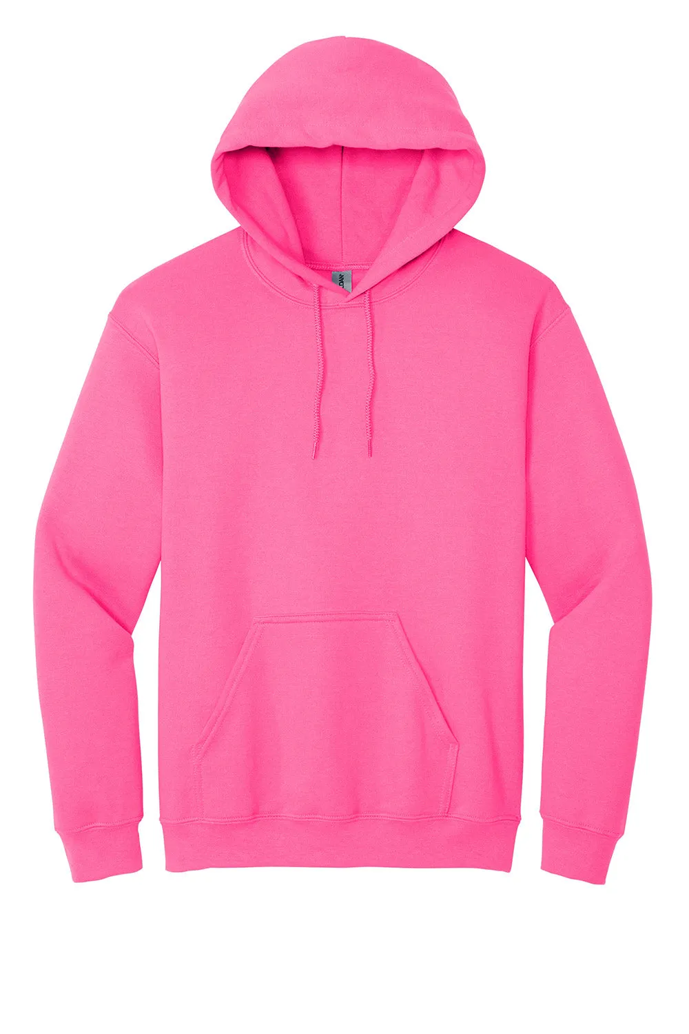 Gildan Mens Pill Resistant Hooded Sweatshirt Hoodie w/ Pouch Pocket - Safety Pink