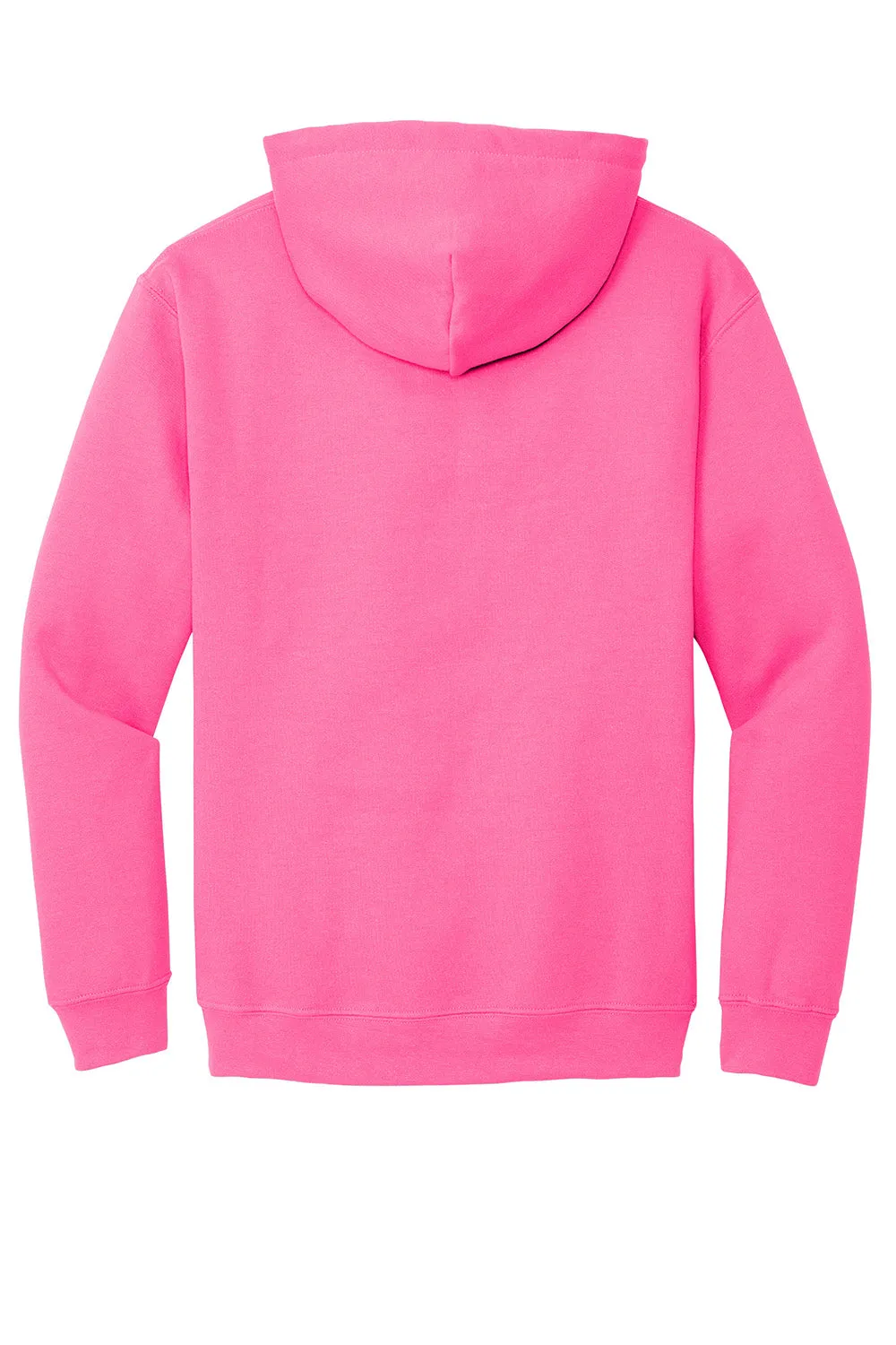 Gildan Mens Pill Resistant Hooded Sweatshirt Hoodie w/ Pouch Pocket - Safety Pink