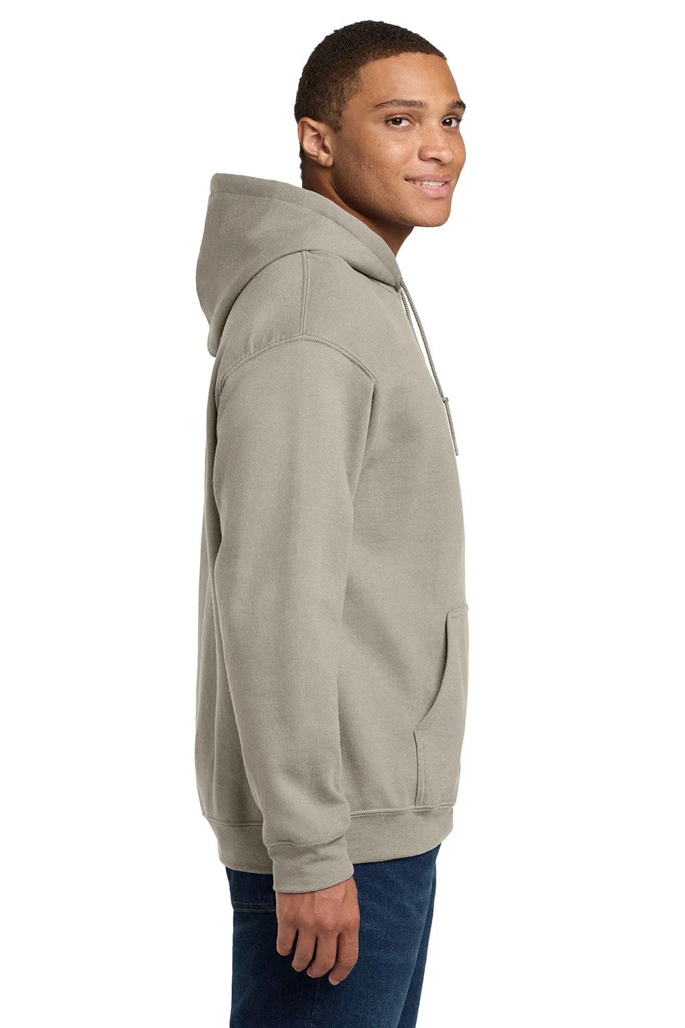 Gildan Mens Pill Resistant Hooded Sweatshirt Hoodie w/ Pouch Pocket - Sand  Affordable Clothing Gildan
