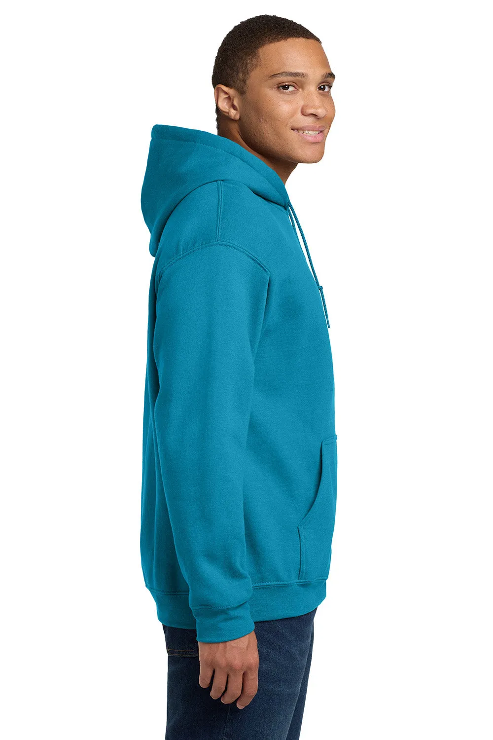 Gildan Mens Pill Resistant Hooded Sweatshirt Hoodie w/ Pouch Pocket - Sapphire Blue  Affordable Clothing Gildan