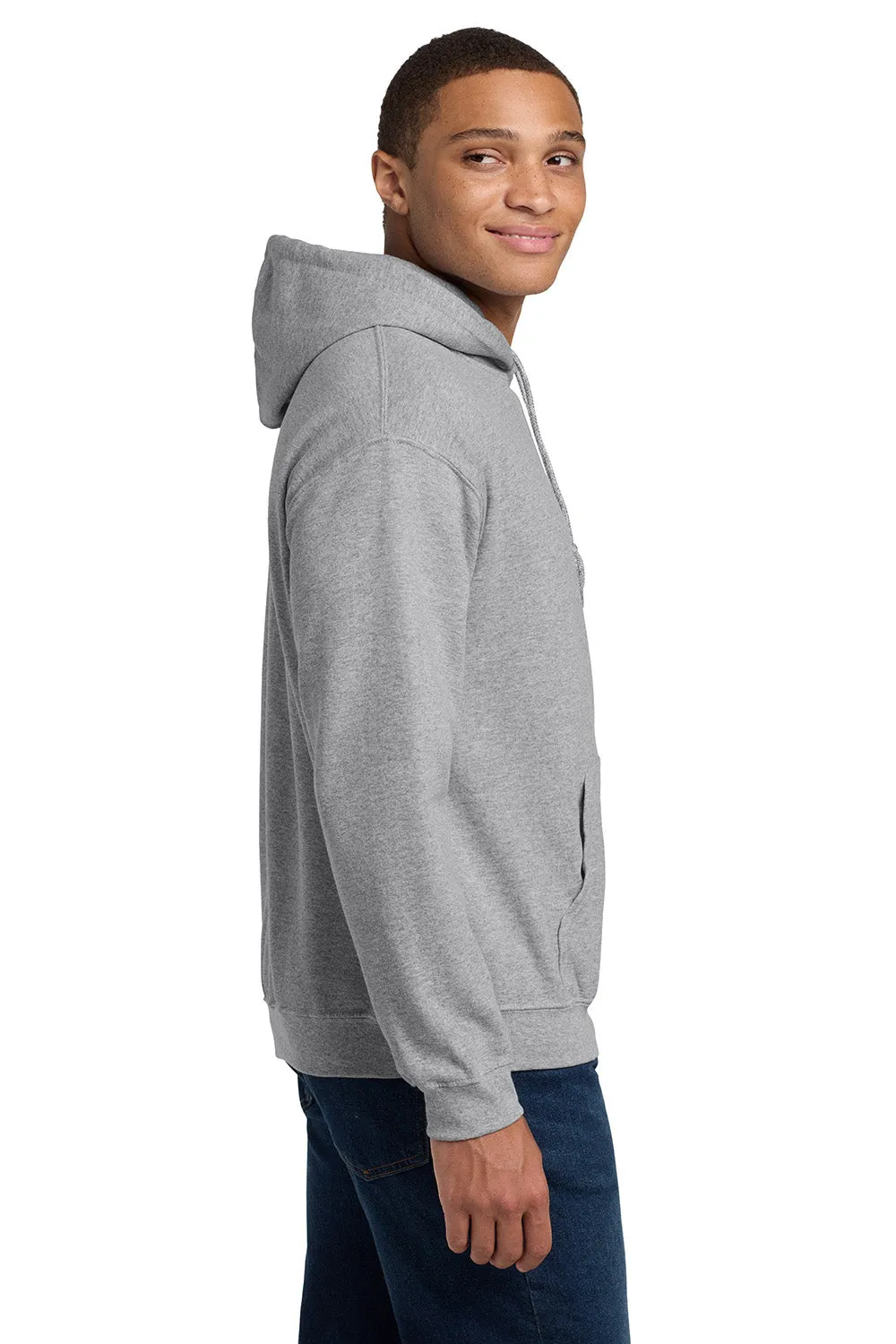 Gildan Mens Pill Resistant Hooded Sweatshirt Hoodie w/ Pouch Pocket - Sport Grey  Affordable Clothing Gildan