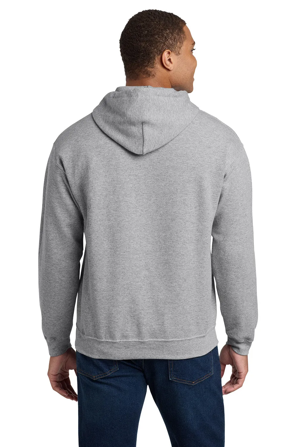 Gildan Mens Pill Resistant Hooded Sweatshirt Hoodie w/ Pouch Pocket - Sport Grey  Affordable Clothing Gildan