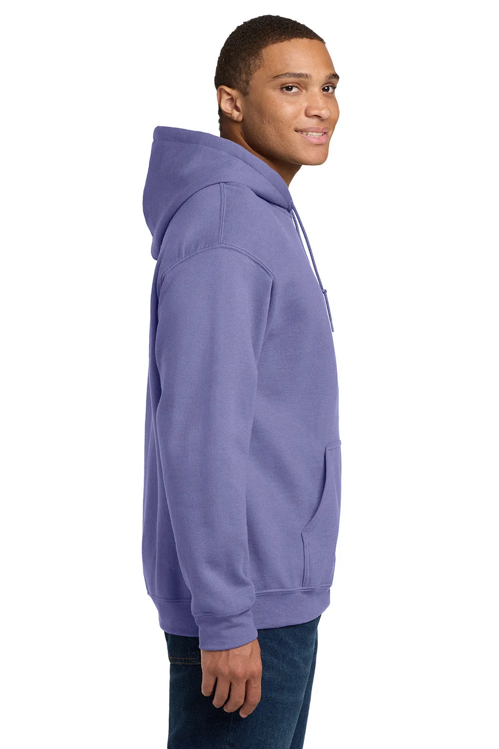 Gildan Mens Pill Resistant Hooded Sweatshirt Hoodie w/ Pouch Pocket - Violet Purple