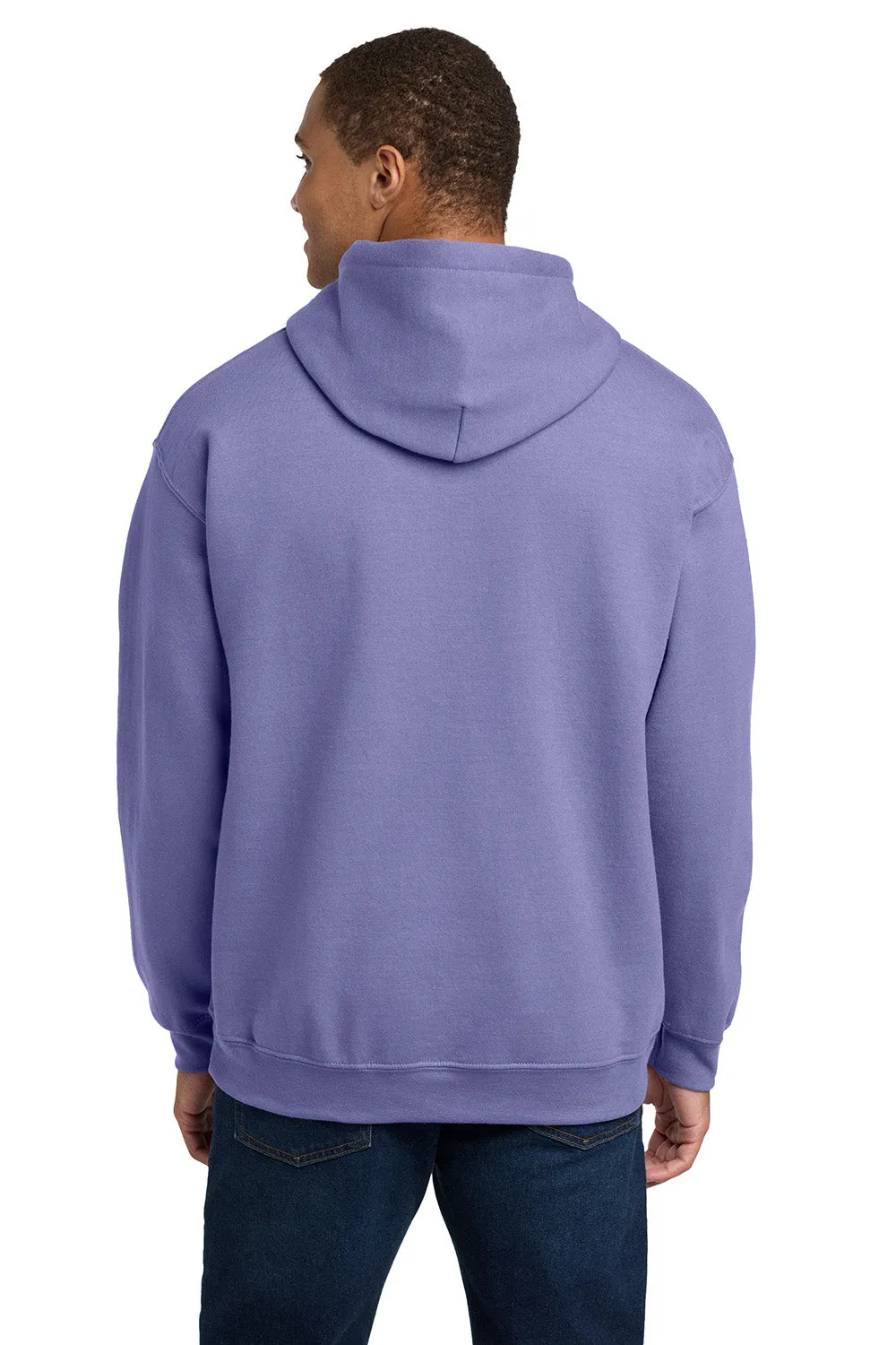 Gildan Mens Pill Resistant Hooded Sweatshirt Hoodie w/ Pouch Pocket - Violet Purple