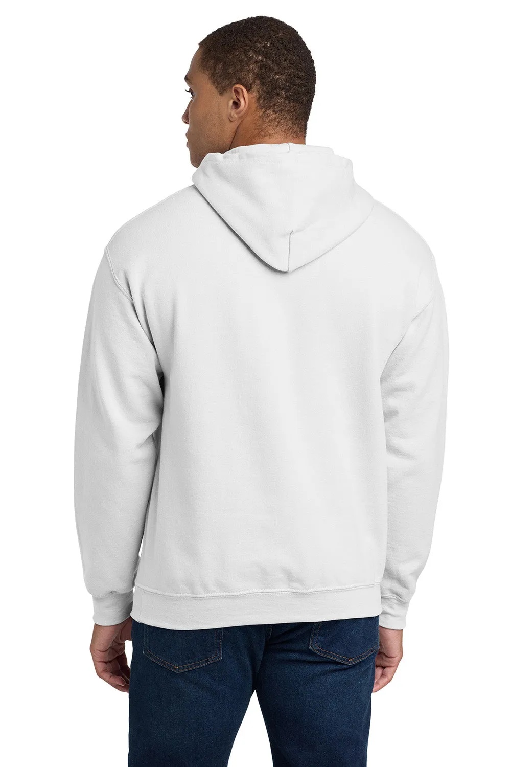 Gildan Mens Pill Resistant Hooded Sweatshirt Hoodie w/ Pouch Pocket - White