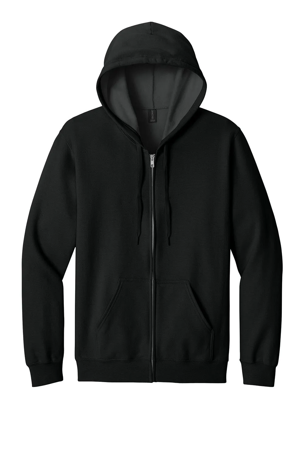 Gildan Mens Softstyle Fleece Full Zip Hooded Sweatshirt Hoodie w/ Pockets - Black