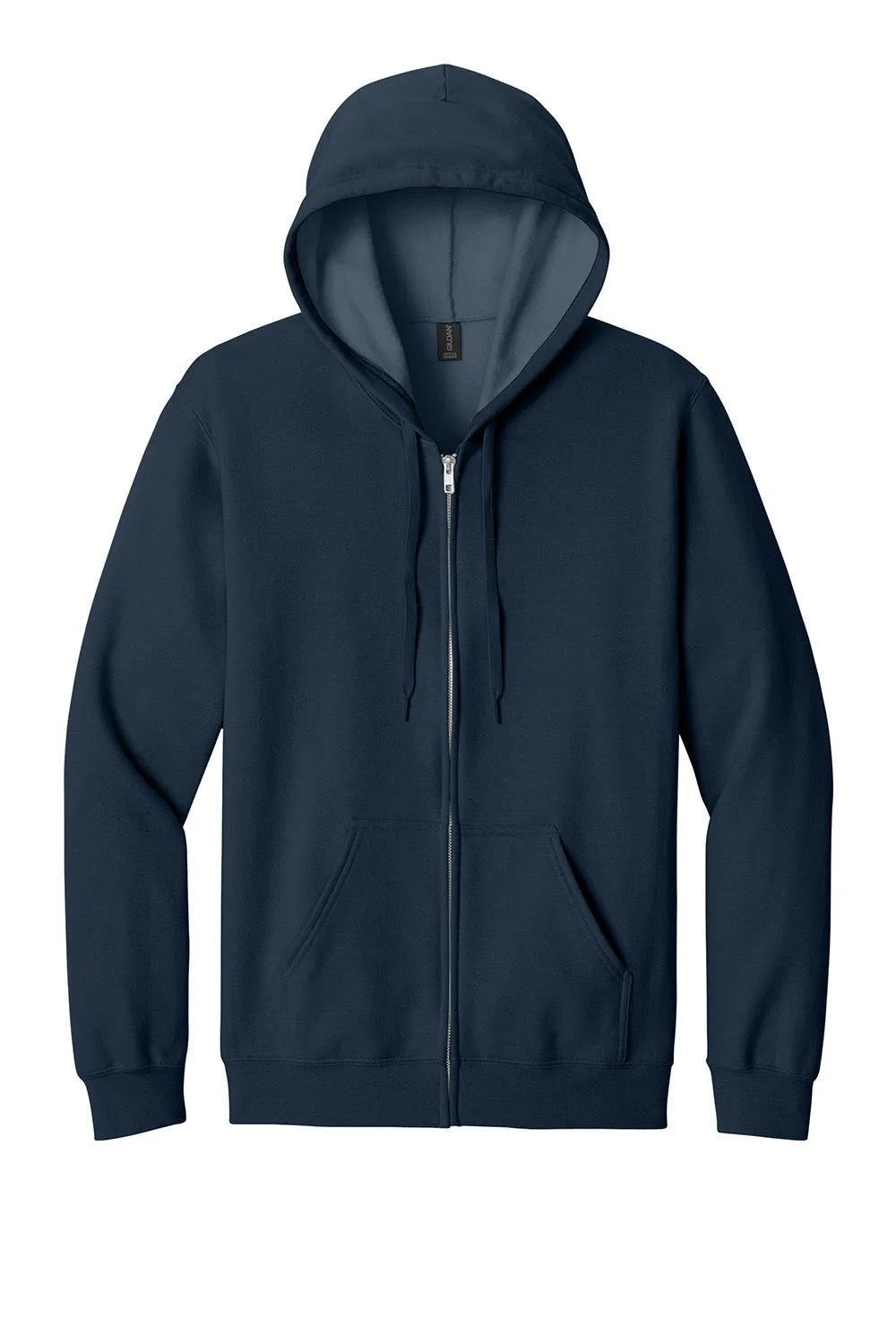 Gildan Mens Softstyle Fleece Full Zip Hooded Sweatshirt Hoodie w/ Pockets - Navy Blue