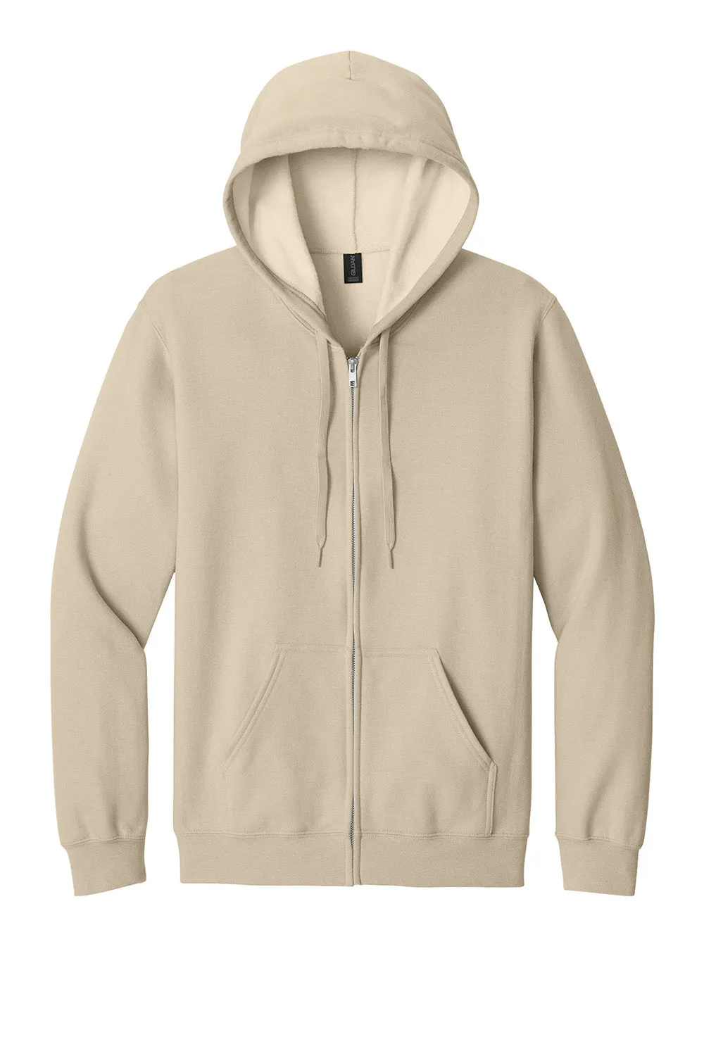 Gildan Mens Softstyle Fleece Full Zip Hooded Sweatshirt Hoodie w/ Pockets - Sand Brown