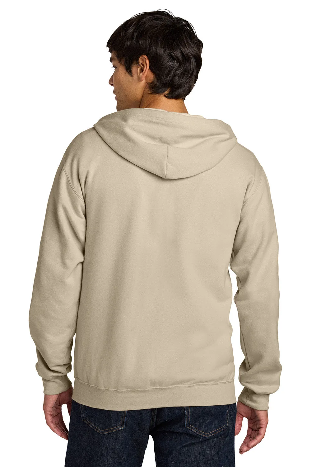 Gildan Mens Softstyle Fleece Full Zip Hooded Sweatshirt Hoodie w/ Pockets - Sand Brown