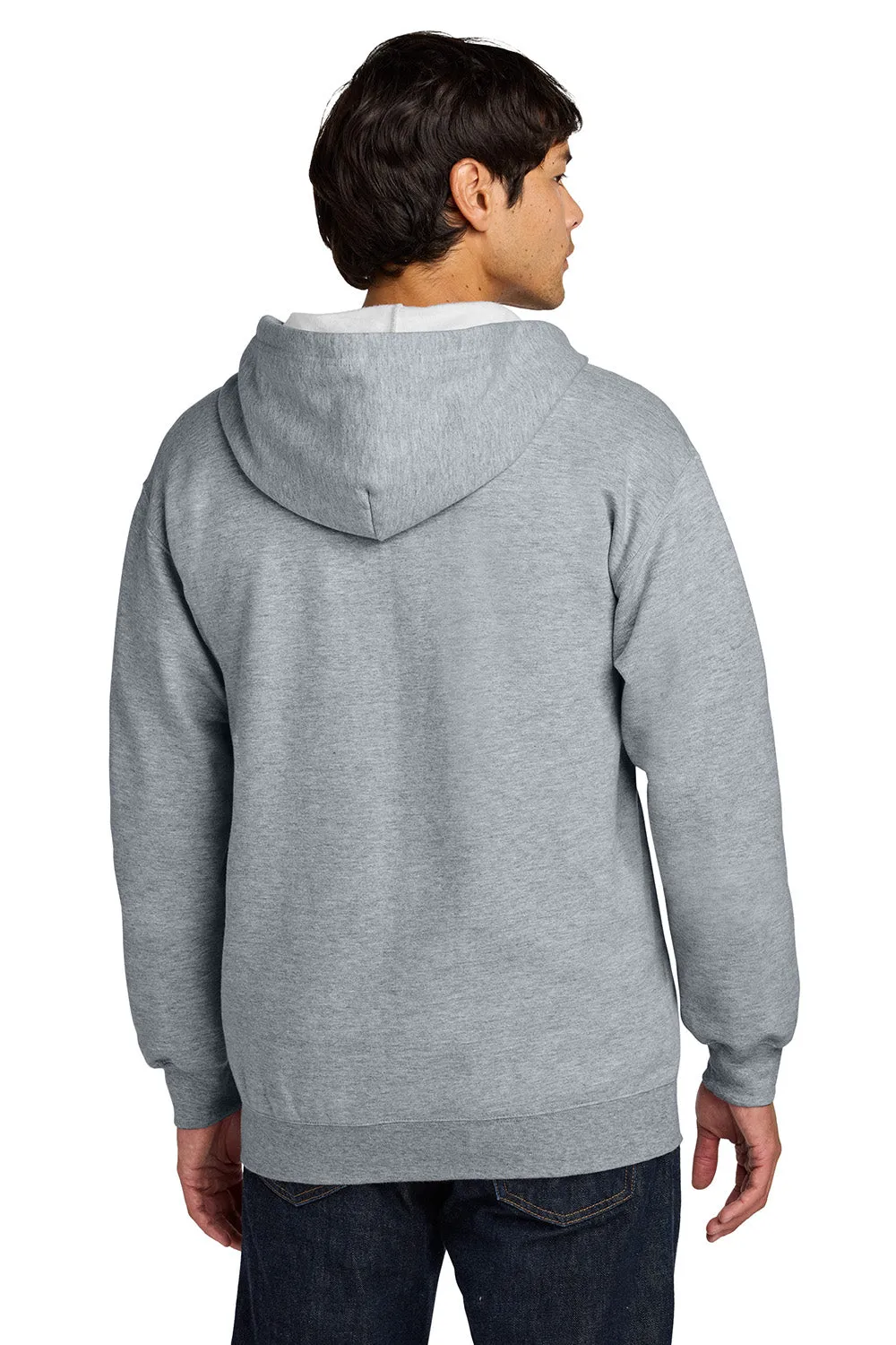 Gildan Mens Softstyle Fleece Full Zip Hooded Sweatshirt Hoodie w/ Pockets - Sport Grey