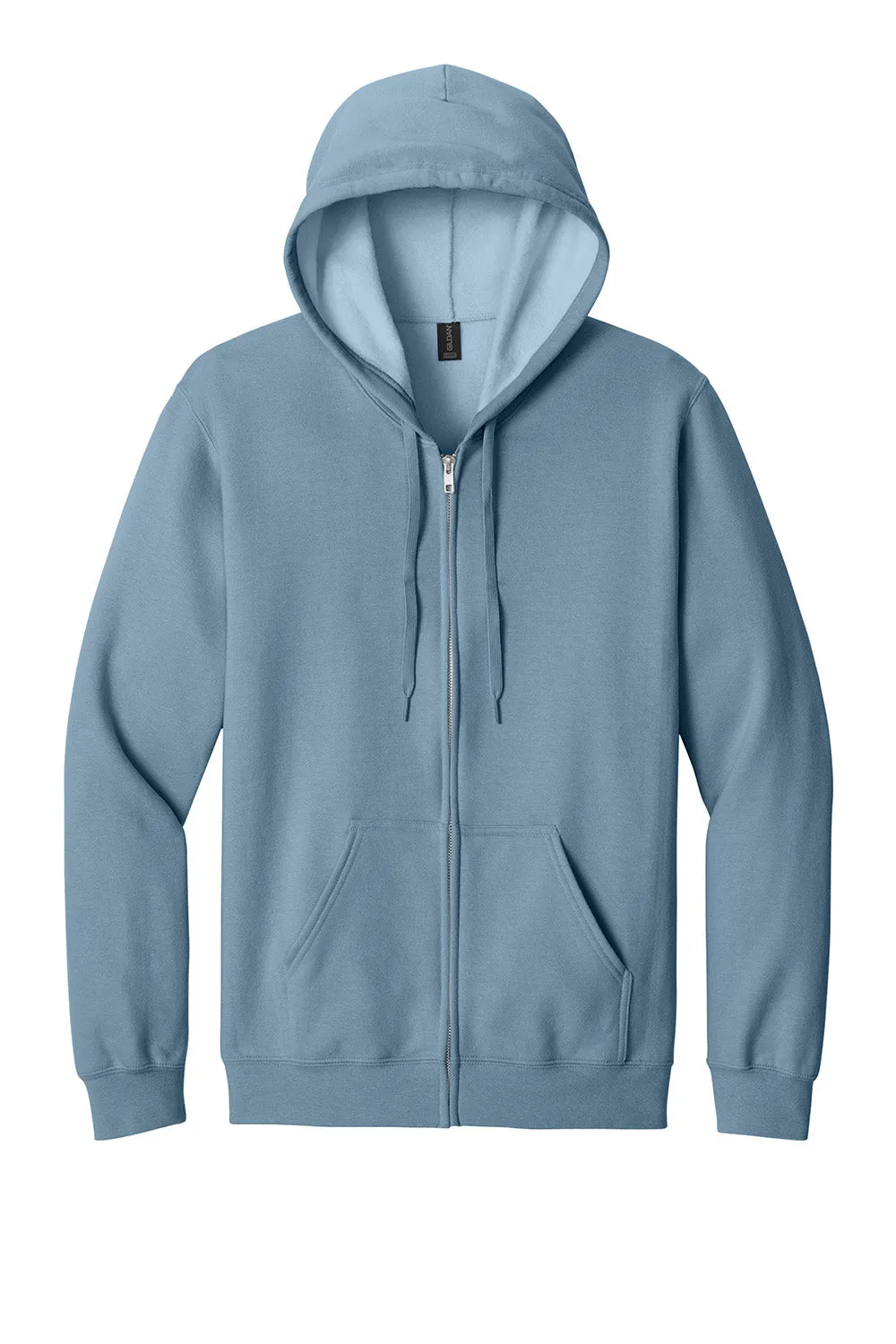 Gildan Mens Softstyle Fleece Full Zip Hooded Sweatshirt Hoodie w/ Pockets - Stone Blue  Affordable Clothing Gildan