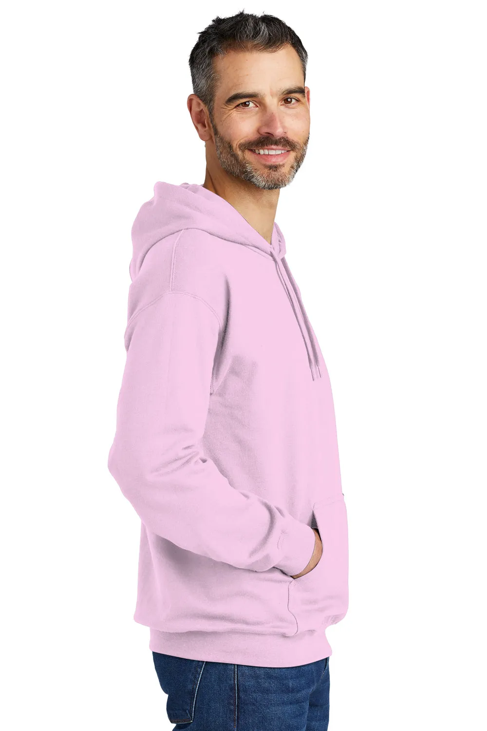 Gildan Mens Softstyle Hooded Sweatshirt Hoodie w/ Pouch Pocket - Light Pink