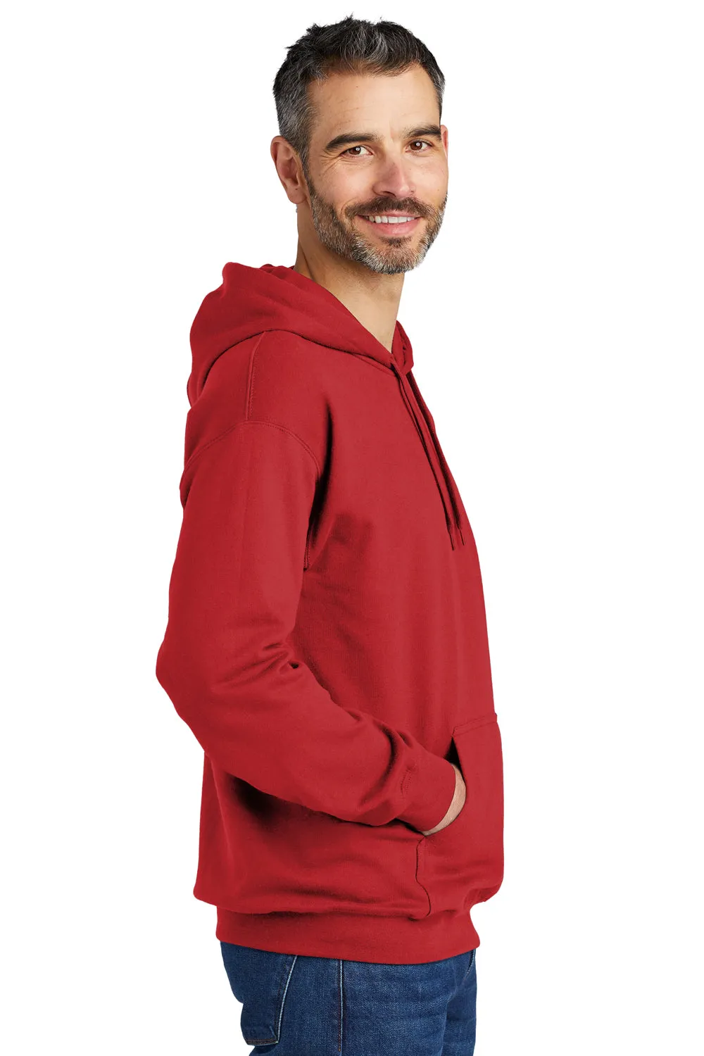 Gildan Mens Softstyle Hooded Sweatshirt Hoodie w/ Pouch Pocket - Red